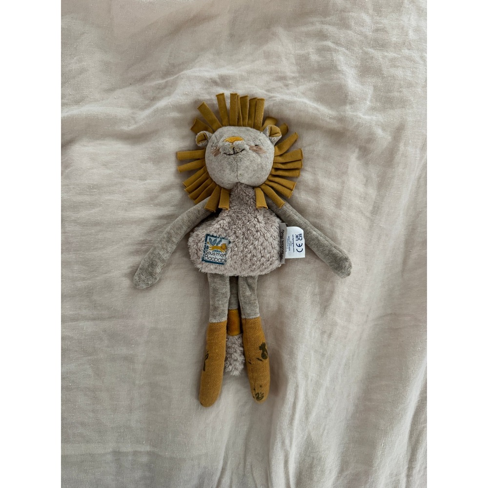 Moulin Roty Sous mon Baobab Paprika the Lion Rattle Plush Stuffed Animal Toy 12"